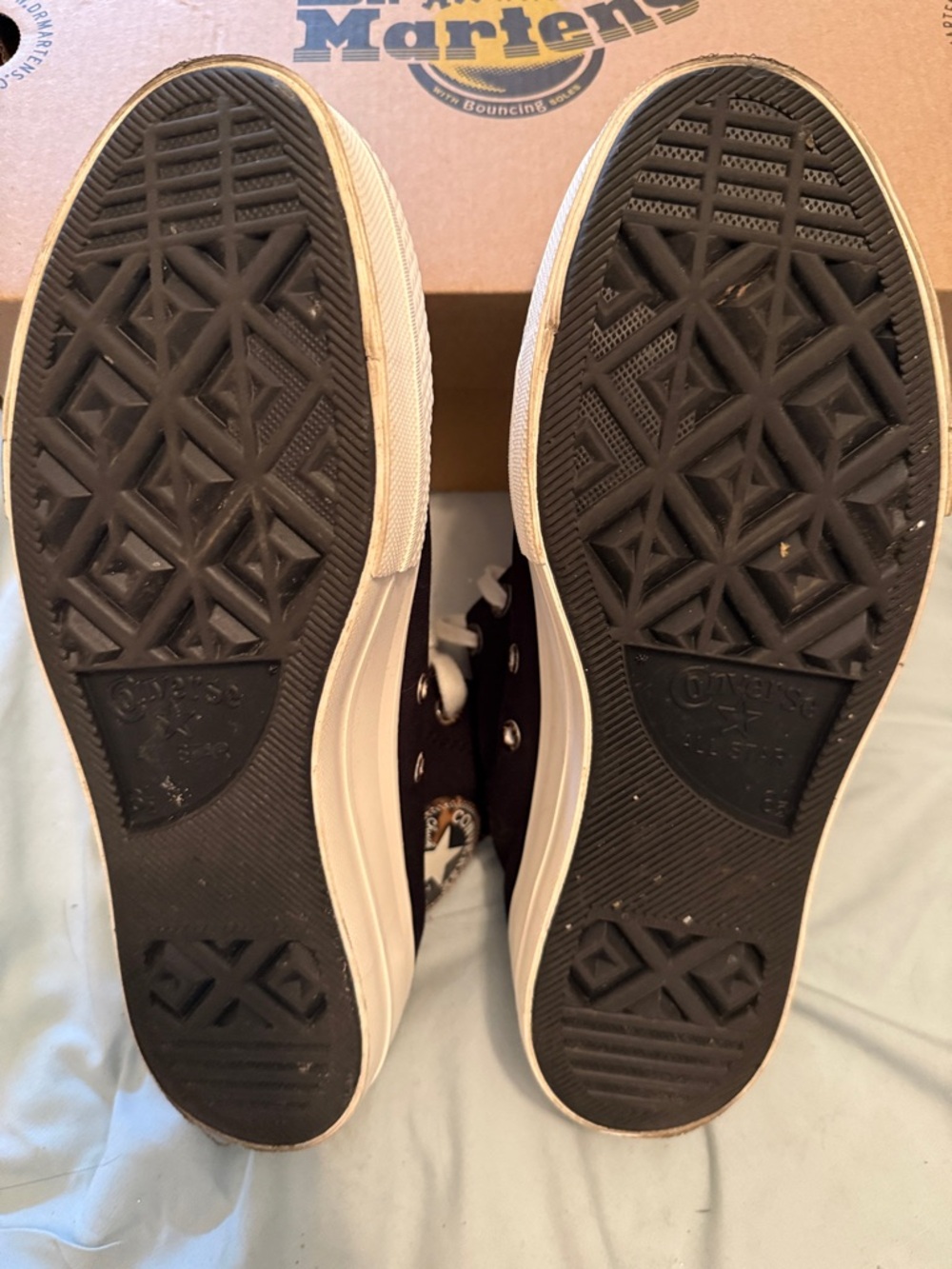 Converse Black High Top Sneakers with White Soles - Picture 3 of 4